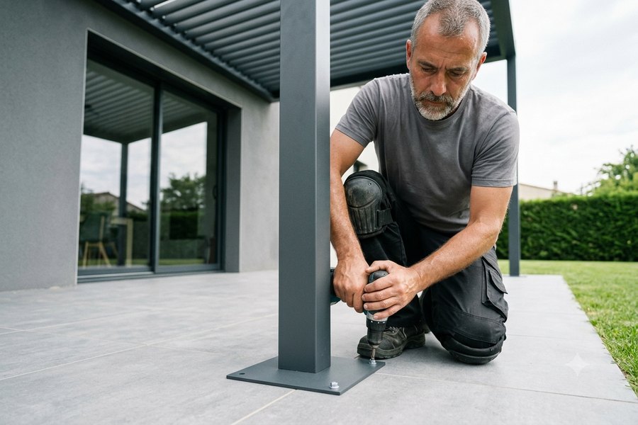 La structure aluminium et le vitrage d une véranda